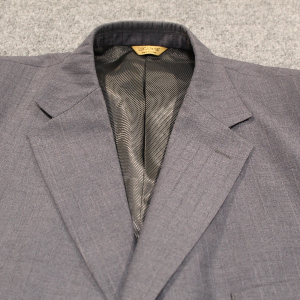 Luca Rossi Italia Mens Grey Pinstripe Suit Jacket Blazer 46L Large‎ Tall